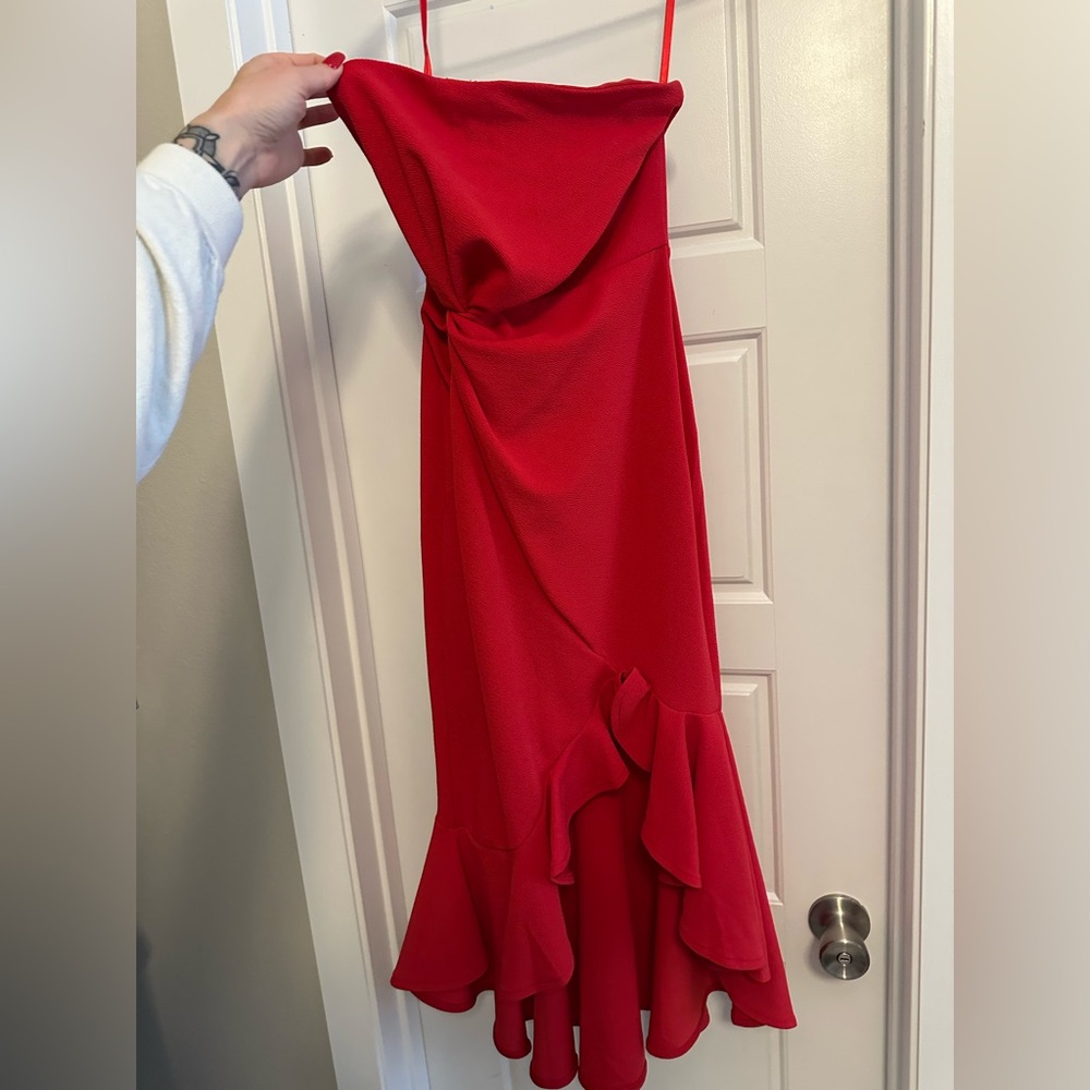 Hello Molly Strapless Red Dress